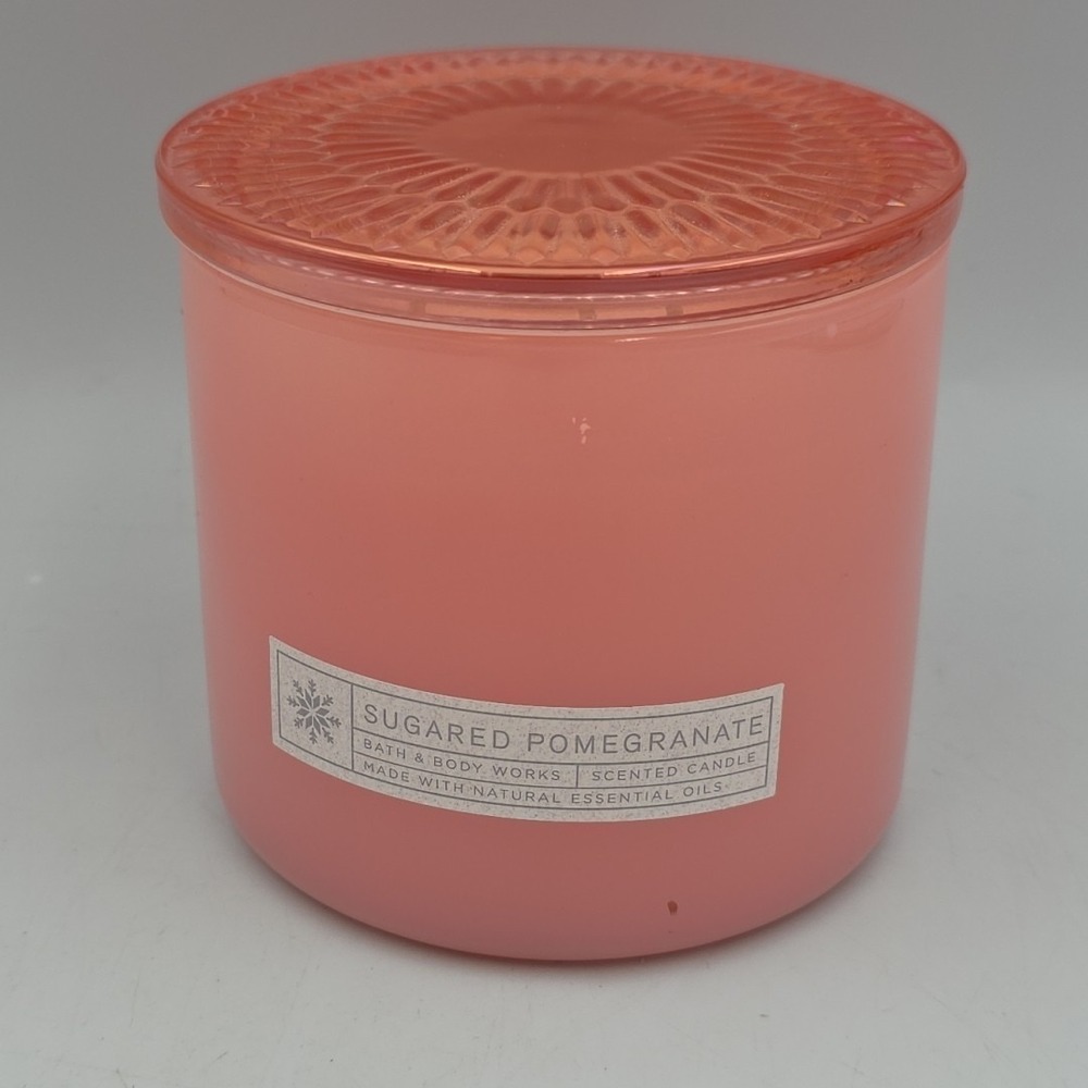 BATH & BODY WORKS SUGARED POMEGRANATE 3-WICK LARGE SCENTED CANDLE 14.5 FL OZ NEW